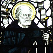 St. Guthlac in Stained Glass at Crowland Abbey -  Nash Ford Publishing