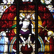 Christ in Judgement of the World in the Great West Window of Fairford Church