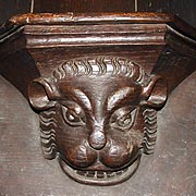Misericord from Burford Priory in Swinbrook Church