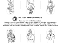 British Finger Puppets Sheet