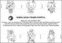 Medieval Robin Hood Finger Puppet Activity Sheet