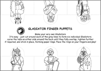 Roman Gladiators Finger Puppet Sheet 1
