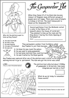 Gunpowder Plot Activity Sheet