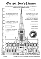 Old St. Paul's Cathedral Activity Sheet