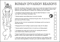 Roman Invasion Activity Sheet