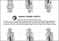 Roman Legionaries Finger Puppets Sheet