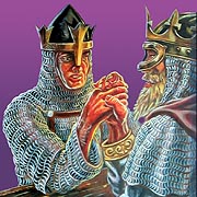 King Alfred arm wrestles with King Guthrum