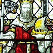 King Alfred as Founder of the British Navy in Stained Glass